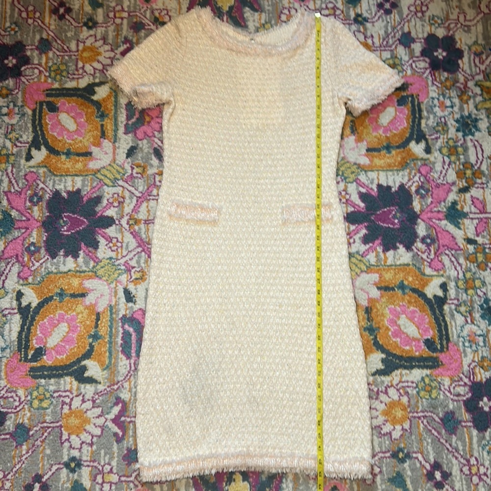 St.John Tweed Sheath Dress Pink  French Rose Combo With Silver Metallic Size 10 - Picture 12 of 16